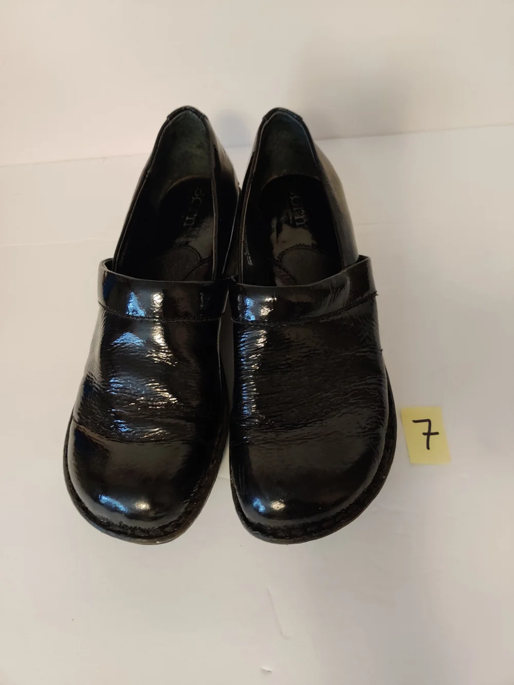 Born Handcrafted Black Patent Leather Slip-On Women's 8
